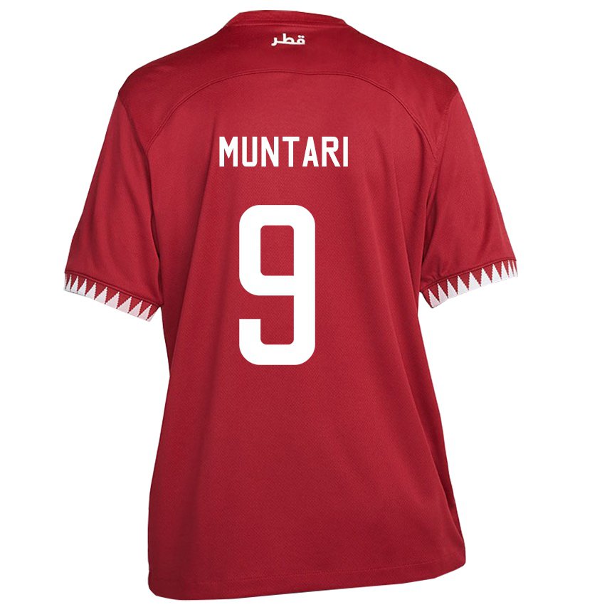 Męski Kataru Mohammed Muntari #9 Kasztanowaty Domowa Koszulka 22-24 Koszulki Klubowe