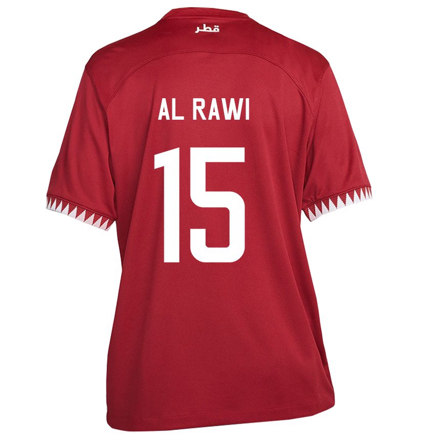 Męski Kataru Bassam Al Rawi #15 Kasztanowaty Domowa Koszulka 22-24 Koszulki Klubowe