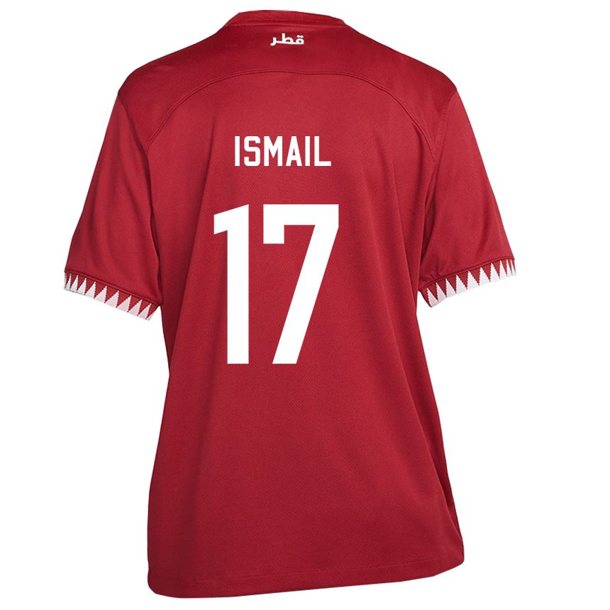 Męski Kataru Ismail Mohamad #17 Kasztanowaty Domowa Koszulka 22-24 Koszulki Klubowe