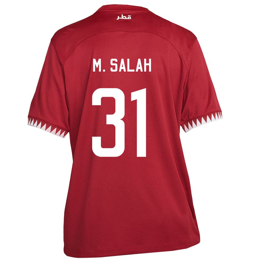 Męski Kataru Salah Zakaria #31 Kasztanowaty Domowa Koszulka 22-24 Koszulki Klubowe