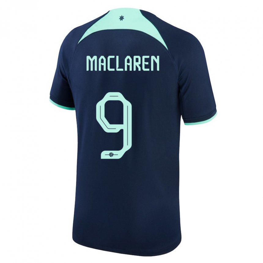 Męski Australii Jamie Maclaren #9 Ciemny Niebieski Wyjazdowa Koszulka 22-24 Koszulki Klubowe