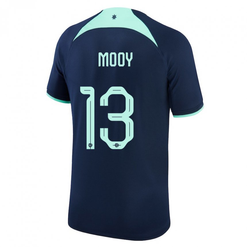 Męski Australii Aaron Mooy #13 Ciemny Niebieski Wyjazdowa Koszulka 22-24 Koszulki Klubowe