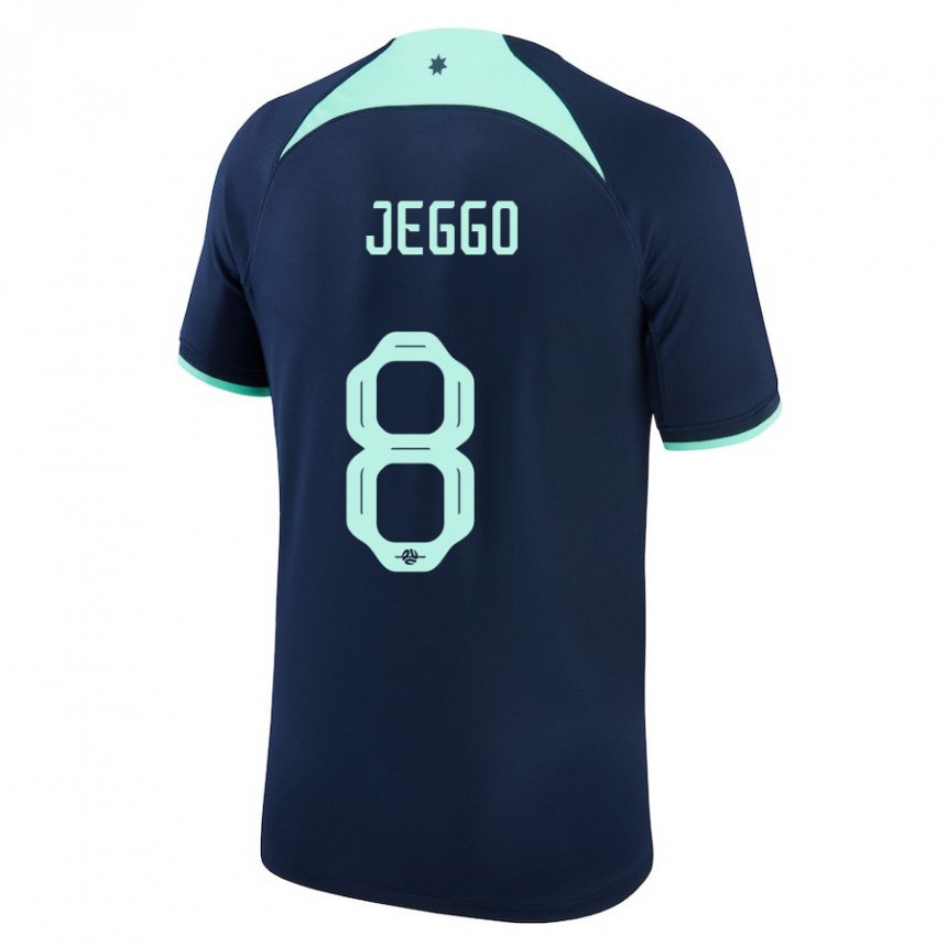 Męski Australii James Jeggo #8 Ciemny Niebieski Wyjazdowa Koszulka 22-24 Koszulki Klubowe