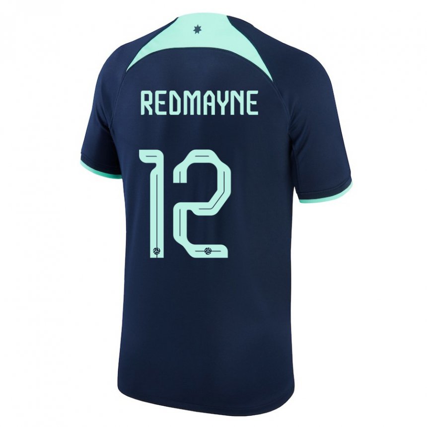 Męski Australii Andrew Redmayne #12 Ciemny Niebieski Wyjazdowa Koszulka 22-24 Koszulki Klubowe