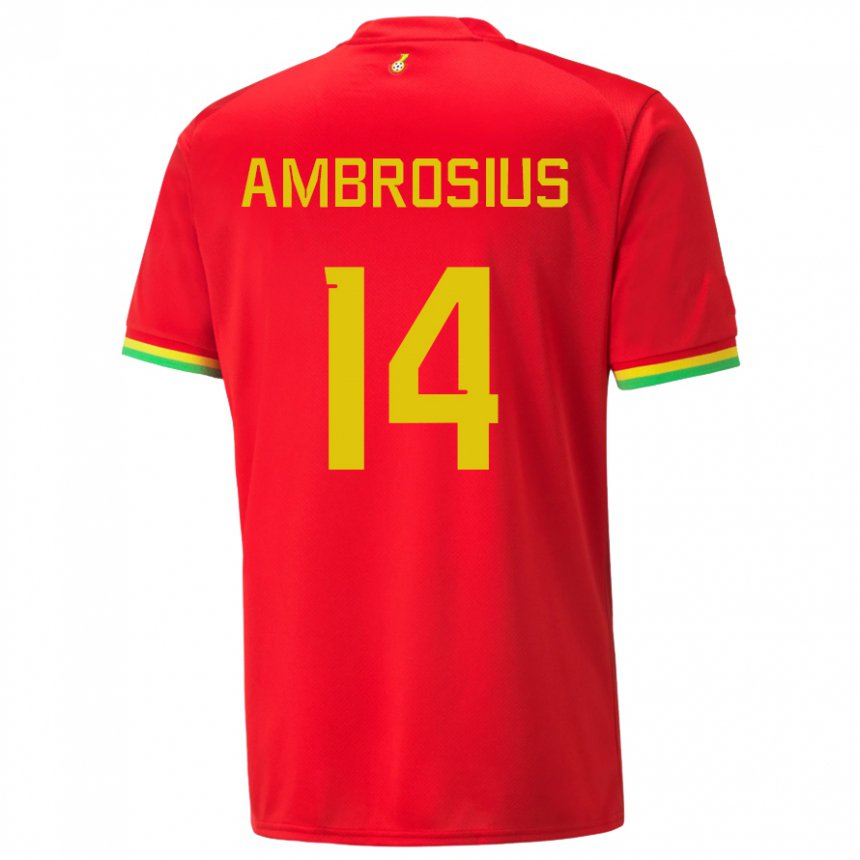 Męski Ghany Stephan Ambrosius #14 Czerwony Wyjazdowa Koszulka 22-24 Koszulki Klubowe