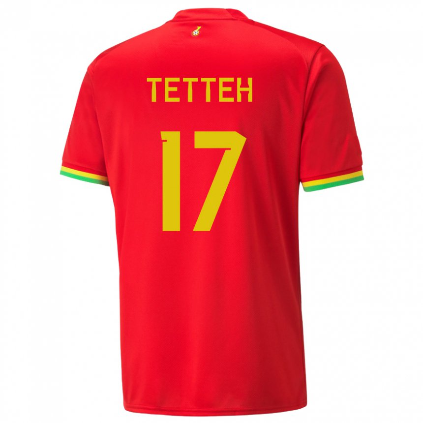 Męski Ghany Benjamin Tetteh #17 Czerwony Wyjazdowa Koszulka 22-24 Koszulki Klubowe