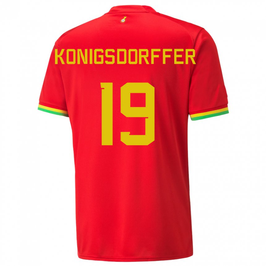 Męski Ghany Ransford-yeboah Konigsdorffer #19 Czerwony Wyjazdowa Koszulka 22-24 Koszulki Klubowe