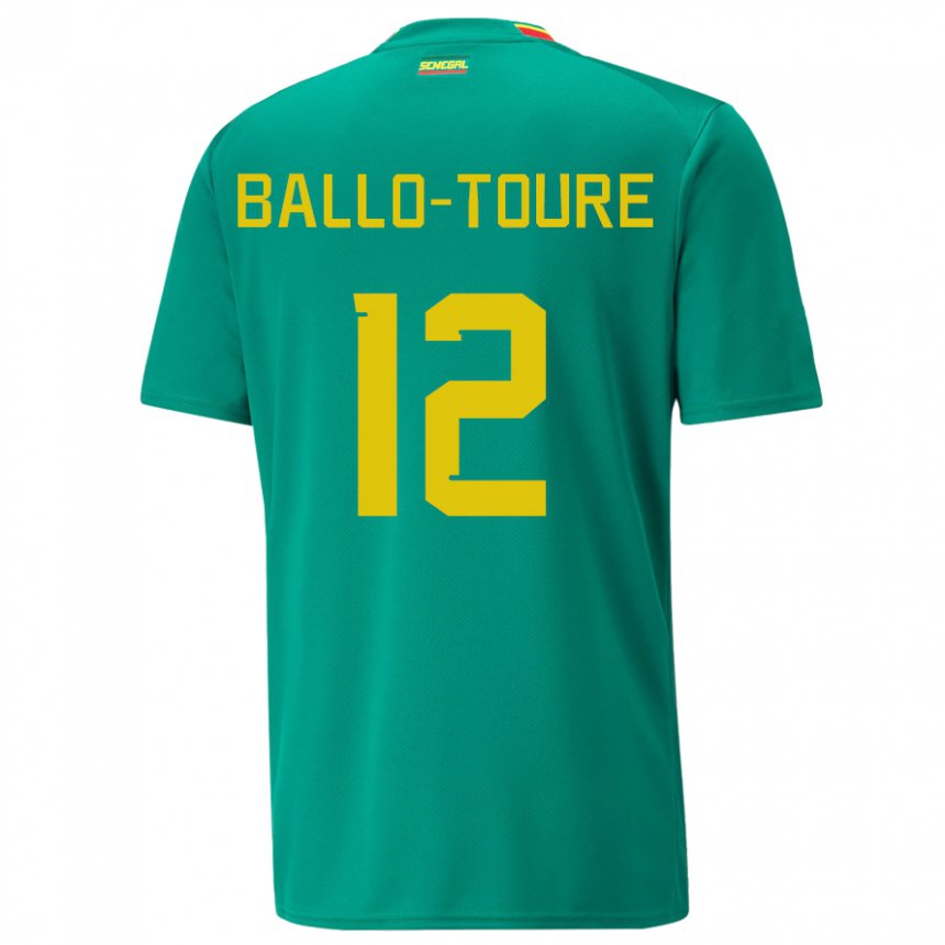 Męski Senegalu Fode Ballo-toure #12 Zielony Wyjazdowa Koszulka 22-24 Koszulki Klubowe