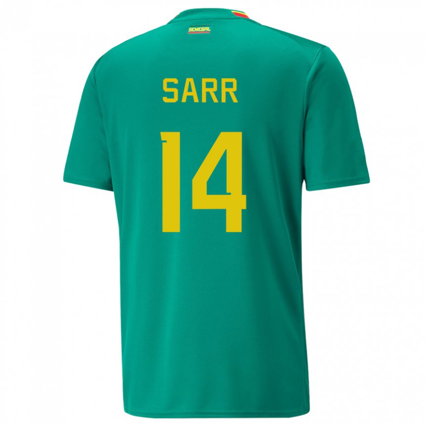 Męski Senegalu Pape Sarr #14 Zielony Wyjazdowa Koszulka 22-24 Koszulki Klubowe