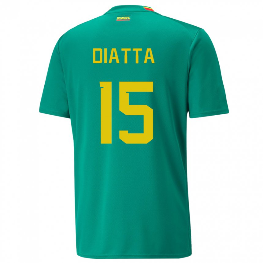 Męski Senegalu Krepin Diatta #15 Zielony Wyjazdowa Koszulka 22-24 Koszulki Klubowe