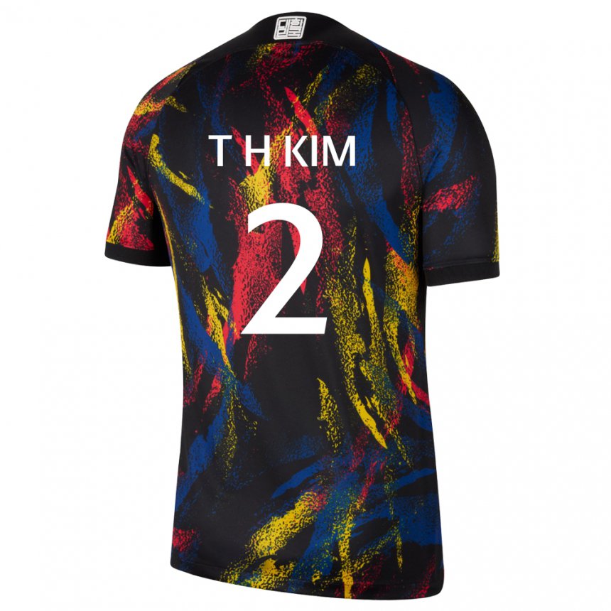 Męski Korei Południowej Tae-hwan Kim #2 Wielobarwność Wyjazdowa Koszulka 22-24 Koszulki Klubowe