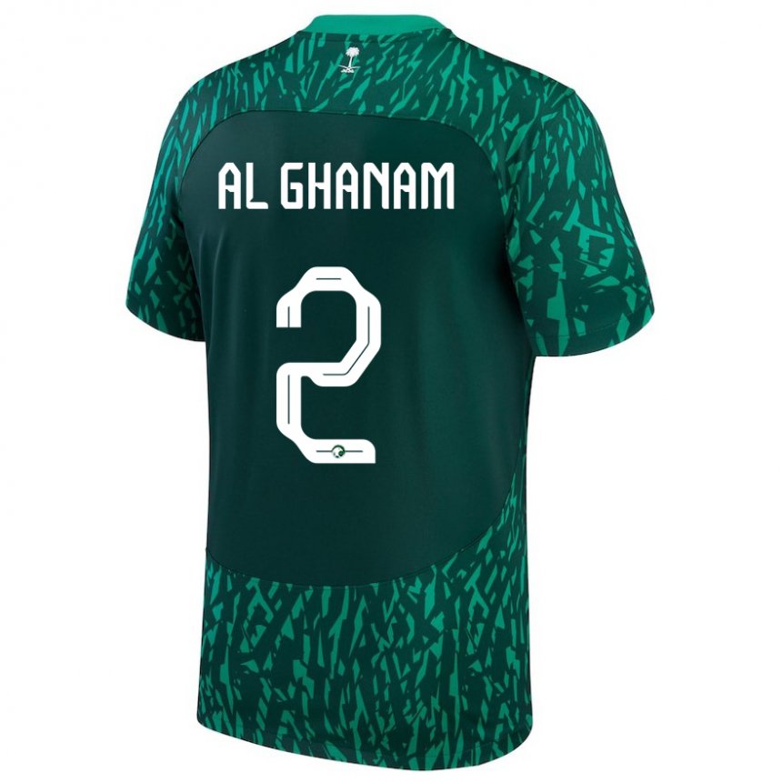 Męski Arabii Saudyjskiej Sultan Al Ghanym #2 Ciemnozielony Wyjazdowa Koszulka 22-24 Koszulki Klubowe