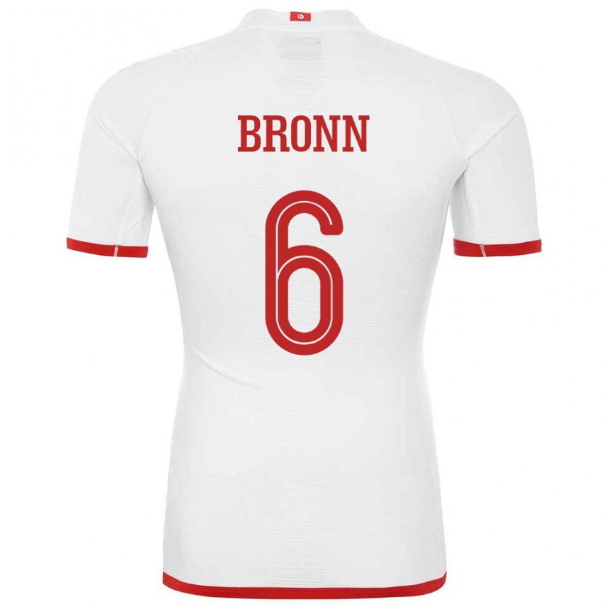Męski Tunezji Dylan Bronn #6 Biały Wyjazdowa Koszulka 22-24 Koszulki Klubowe