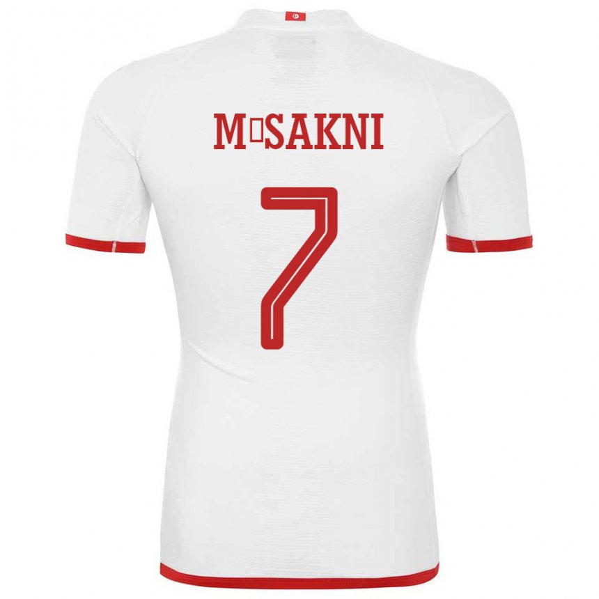 Męski Tunezji Youssef M Sakni #7 Biały Wyjazdowa Koszulka 22-24 Koszulki Klubowe