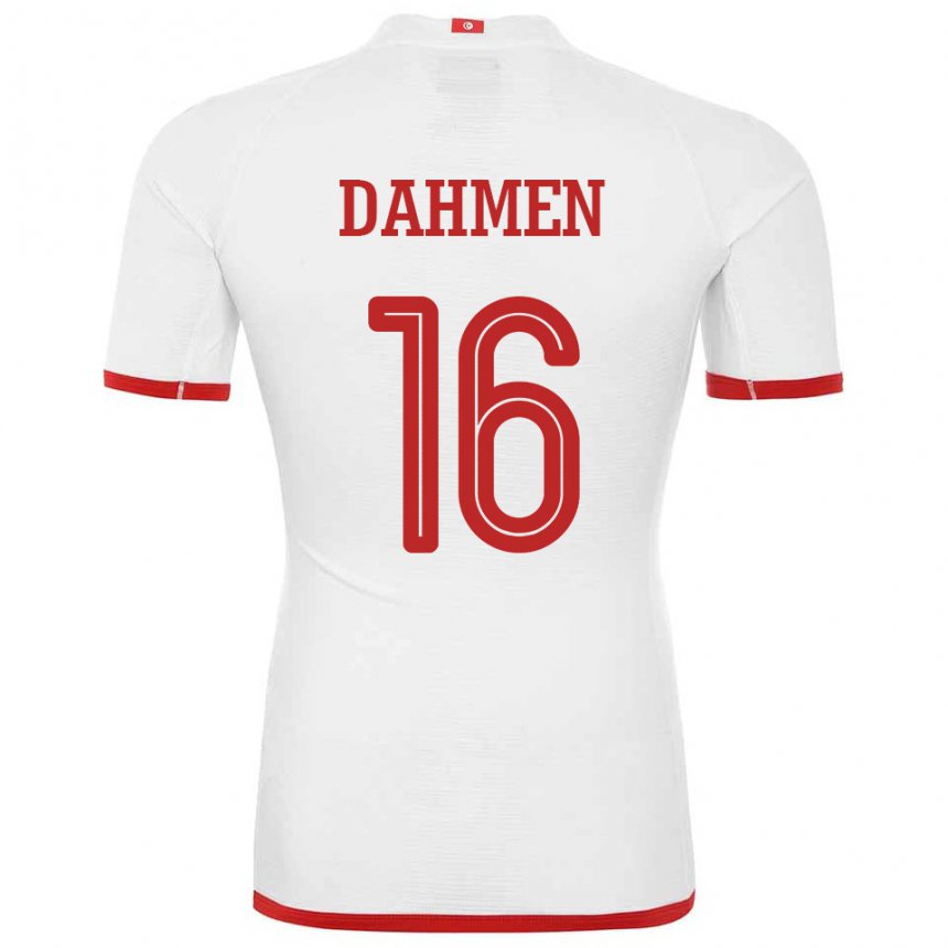 Męski Tunezji Aymen Dahmen #16 Biały Wyjazdowa Koszulka 22-24 Koszulki Klubowe