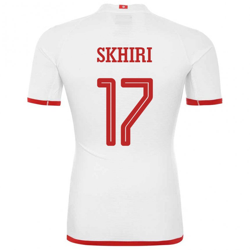 Męski Tunezji Ellyes Skhiri #17 Biały Wyjazdowa Koszulka 22-24 Koszulki Klubowe