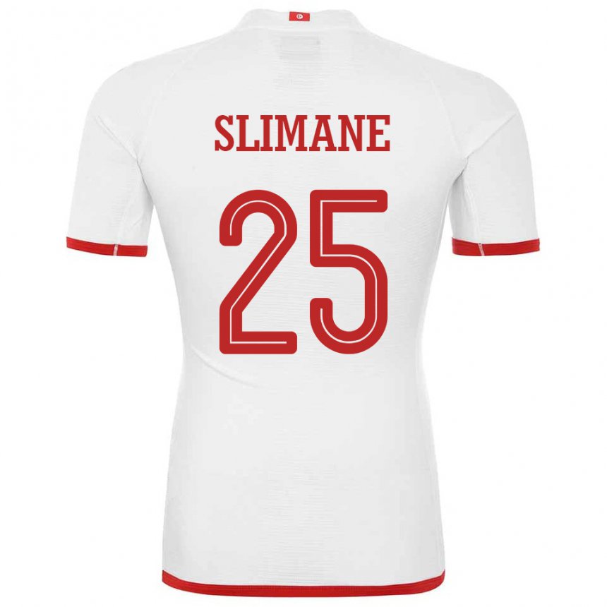 Męski Tunezji Anis Ben Slimane #25 Biały Wyjazdowa Koszulka 22-24 Koszulki Klubowe