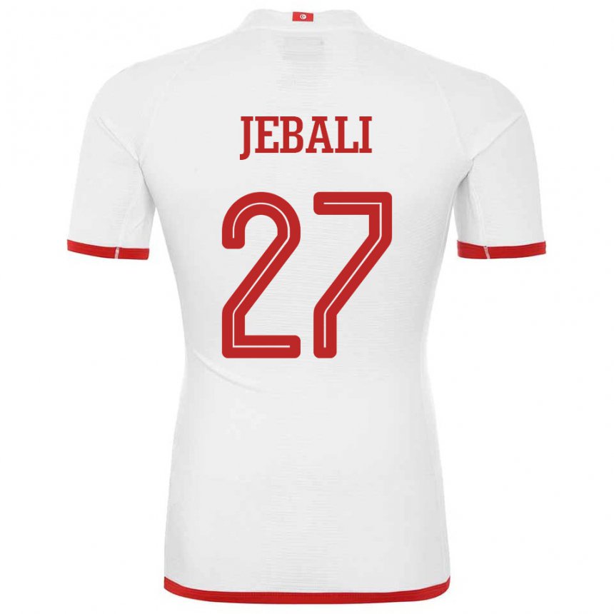 Męski Tunezji Issam Jebali #27 Biały Wyjazdowa Koszulka 22-24 Koszulki Klubowe