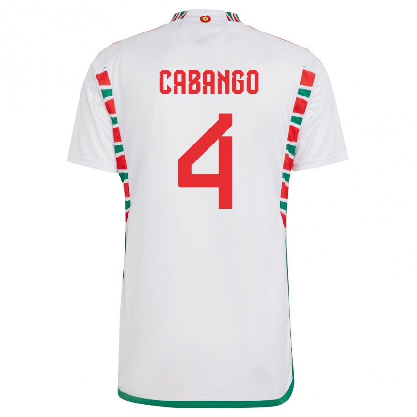 Męski Walii Ben Cabango #4 Biały Wyjazdowa Koszulka 22-24 Koszulki Klubowe