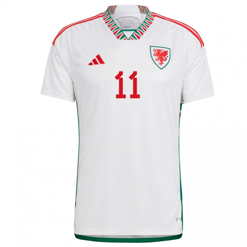 Męski Walii Gareth Bale #11 Biały Wyjazdowa Koszulka 22-24 Koszulki Klubowe