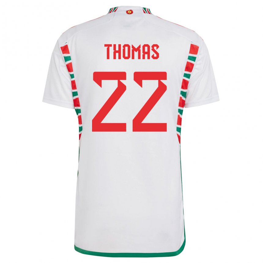 Męski Walii Sorba Thomas #22 Biały Wyjazdowa Koszulka 22-24 Koszulki Klubowe
