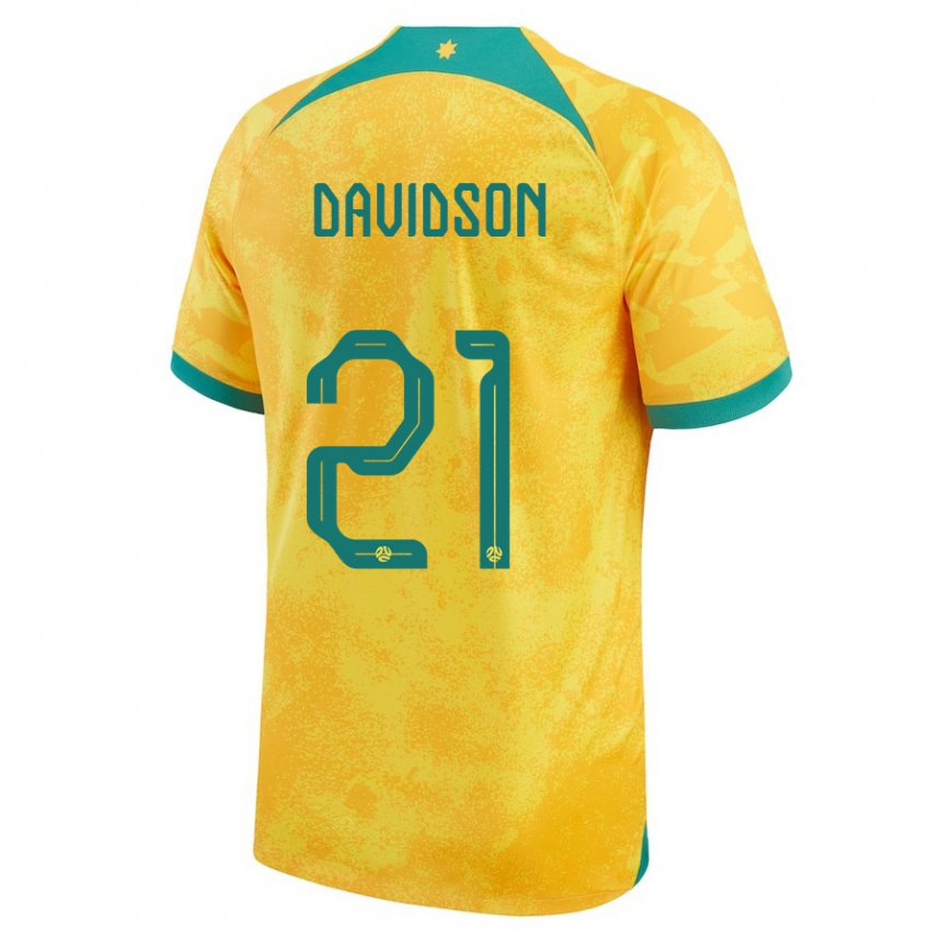 Kobiety Australii Jason Davidson #21 Złoty Domowa Koszulka 22-24 Koszulki Klubowe