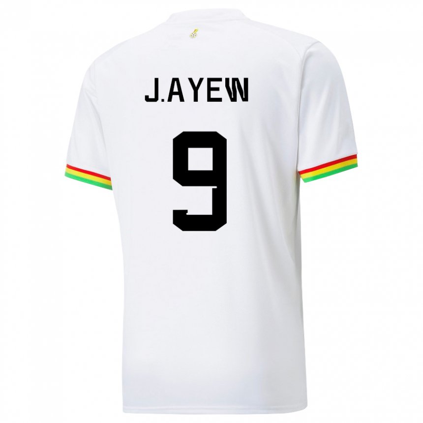 Kobiety Ghany Jordan Ayew #9 Biały Domowa Koszulka 22-24 Koszulki Klubowe