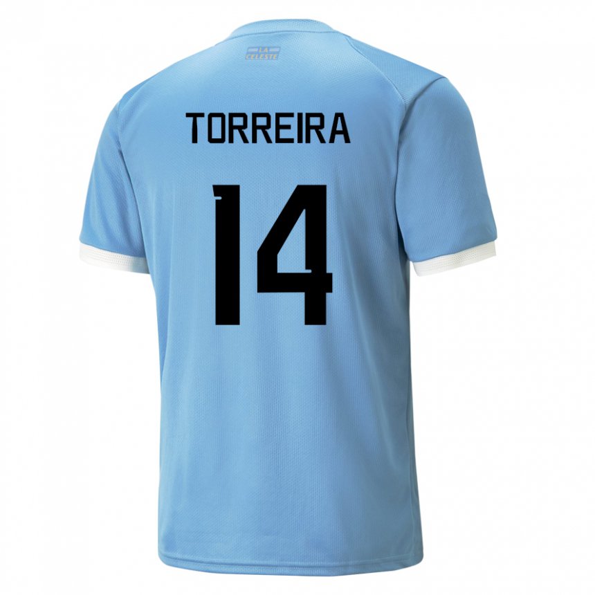 Kobiety Urugwaju Lucas Torreira #14 Niebieski Domowa Koszulka 22-24 Koszulki Klubowe