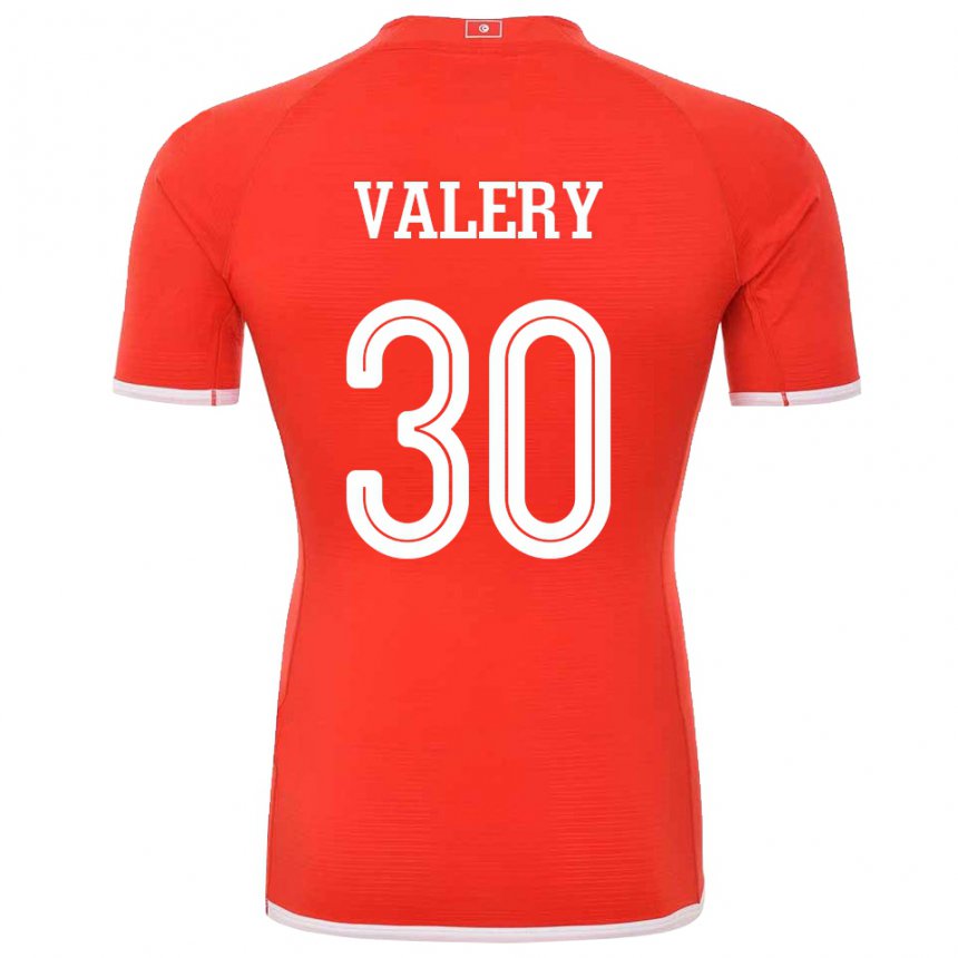 Kobiety Tunezji Yann Valery #30 Czerwony Domowa Koszulka 22-24 Koszulki Klubowe