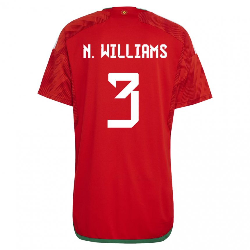 Kobiety Walii Neco Williams #3 Czerwony Domowa Koszulka 22-24 Koszulki Klubowe