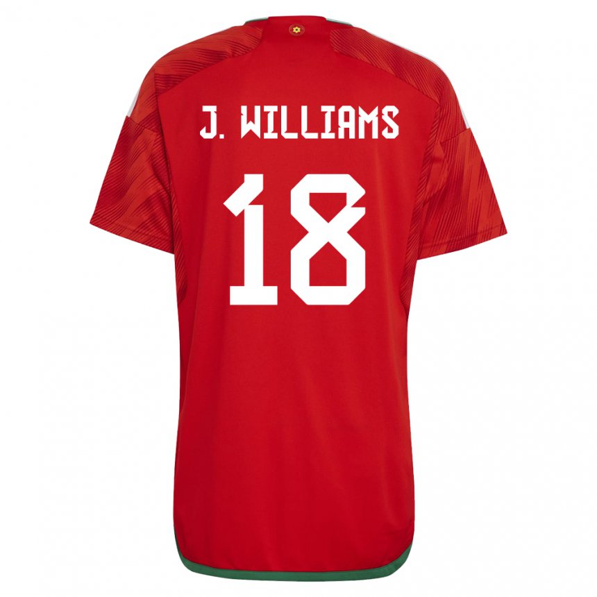 Kobiety Walii Jonathan Williams #18 Czerwony Domowa Koszulka 22-24 Koszulki Klubowe