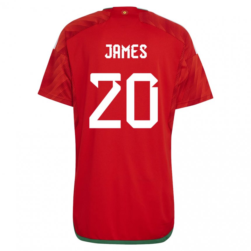 Kobiety Walii Daniel James #20 Czerwony Domowa Koszulka 22-24 Koszulki Klubowe