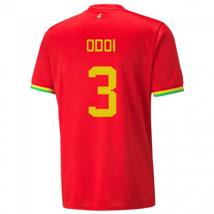 Kobiety Ghany Denis Odoi #3 Czerwony Wyjazdowa Koszulka 22-24 Koszulki Klubowe