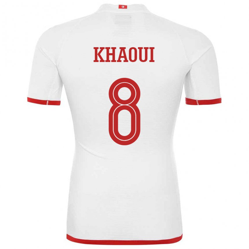Kobiety Tunezji Saif Eddine Khaoui #8 Biały Wyjazdowa Koszulka 22-24 Koszulki Klubowe