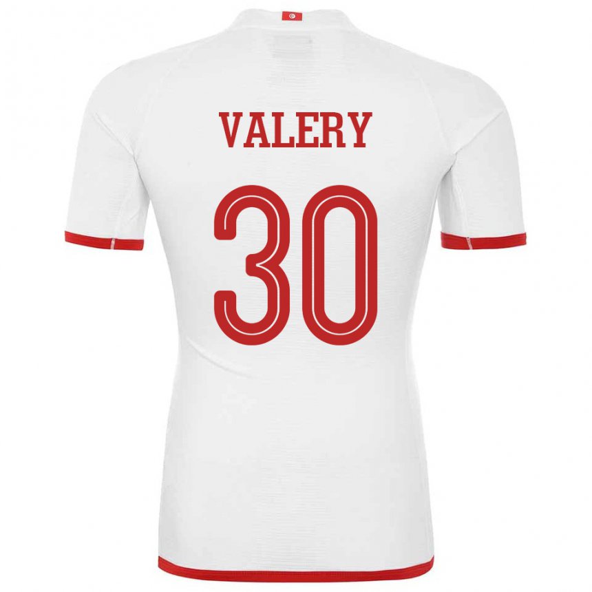 Kobiety Tunezji Yann Valery #30 Biały Wyjazdowa Koszulka 22-24 Koszulki Klubowe