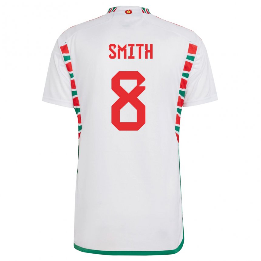 Kobiety Walii Matt Smith #8 Biały Wyjazdowa Koszulka 22-24 Koszulki Klubowe