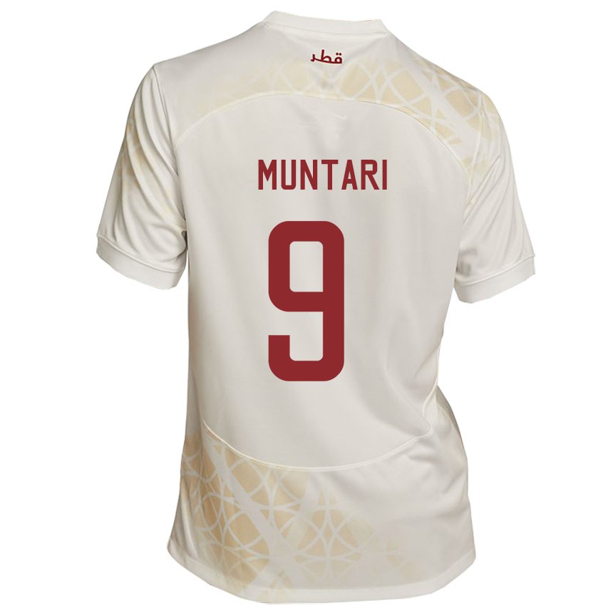Kobiety Kataru Mohammed Muntari #9 Złoty Beżowy Wyjazdowa Koszulka 22-24 Koszulki Klubowe