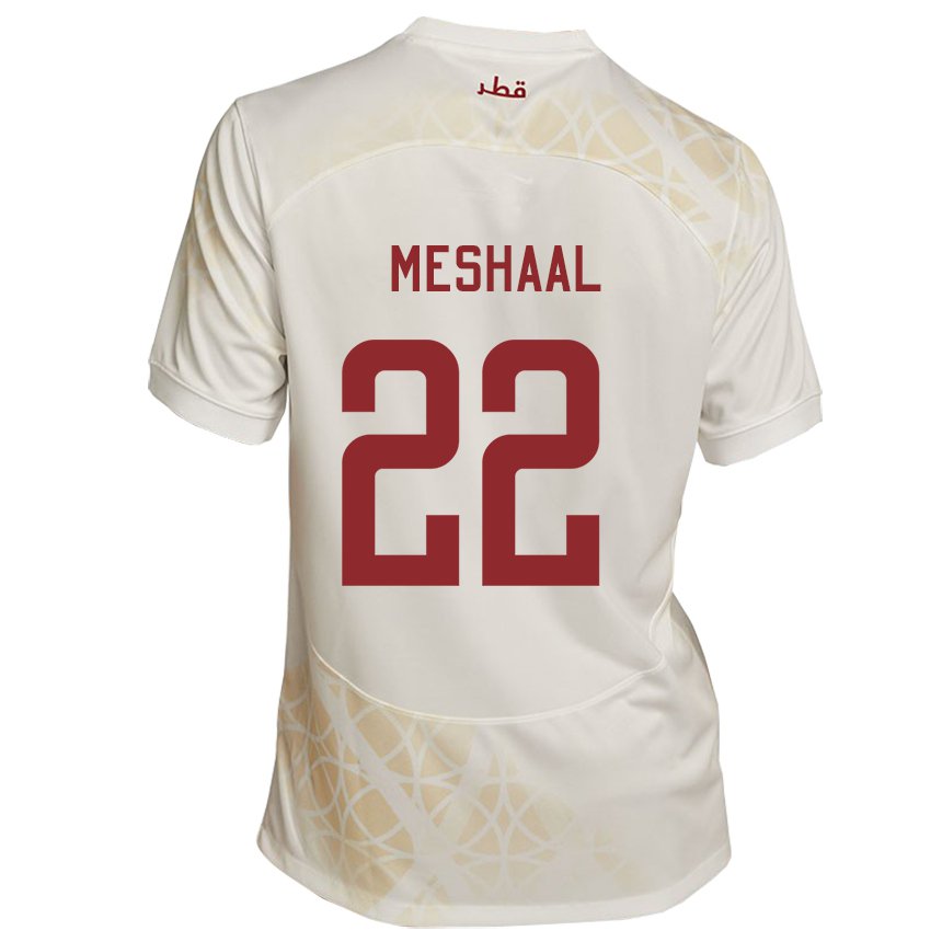 Kobiety Kataru Meshaal Barsham #22 Złoty Beżowy Wyjazdowa Koszulka 22-24 Koszulki Klubowe