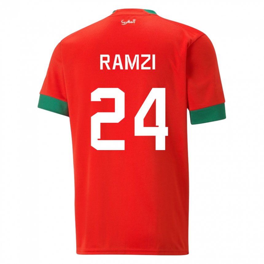 Dzieci Maroka Achraf Ramzi #24 Czerwony Domowa Koszulka 22-24 Koszulki Klubowe