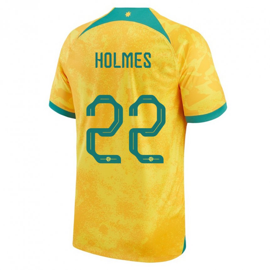 Dzieci Australii Jordan Holmes #22 Złoty Domowa Koszulka 22-24 Koszulki Klubowe