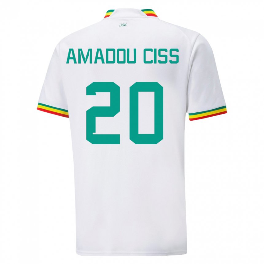 Dzieci Senegalu Amadou Ciss #20 Biały Domowa Koszulka 22-24 Koszulki Klubowe
