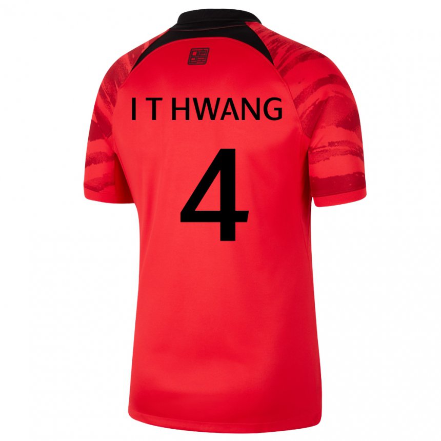 Dzieci Korei Południowej Hwang In Taek #4 Czerwony Czarny Domowa Koszulka 22-24 Koszulki Klubowe