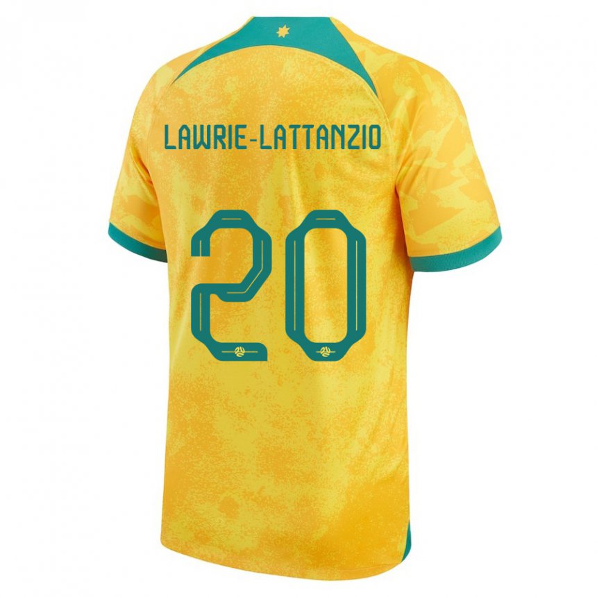 Dzieci Australii Luis Lawrie Lattanzio #20 Złoty Domowa Koszulka 22-24 Koszulki Klubowe
