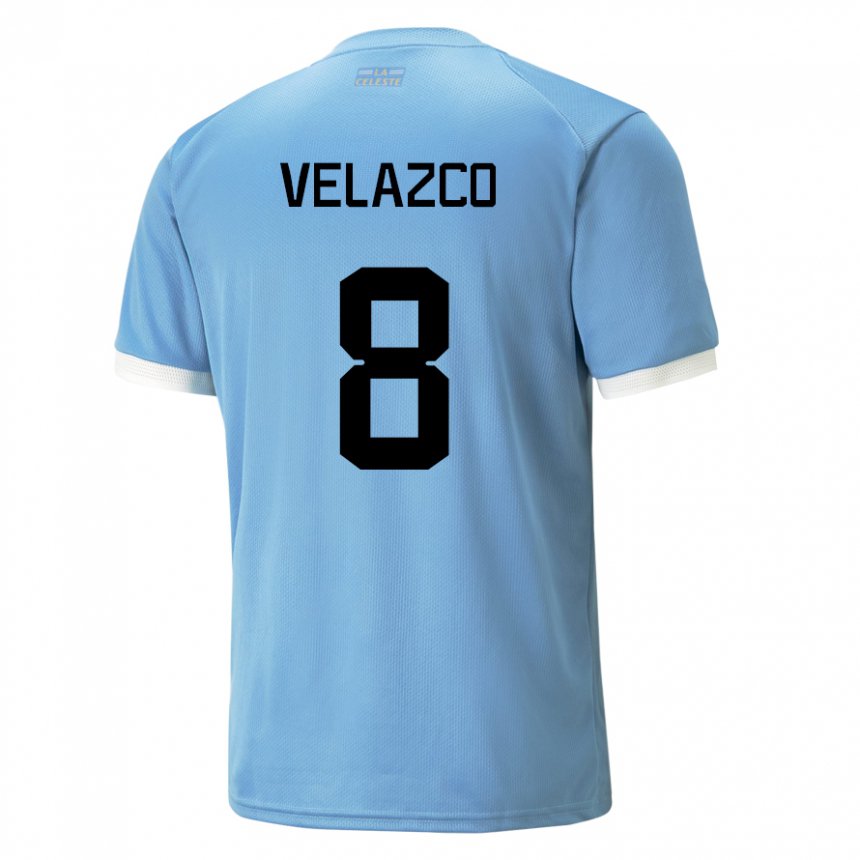 Dzieci Urugwaju Ximena Velazco #8 Niebieski Domowa Koszulka 22-24 Koszulki Klubowe