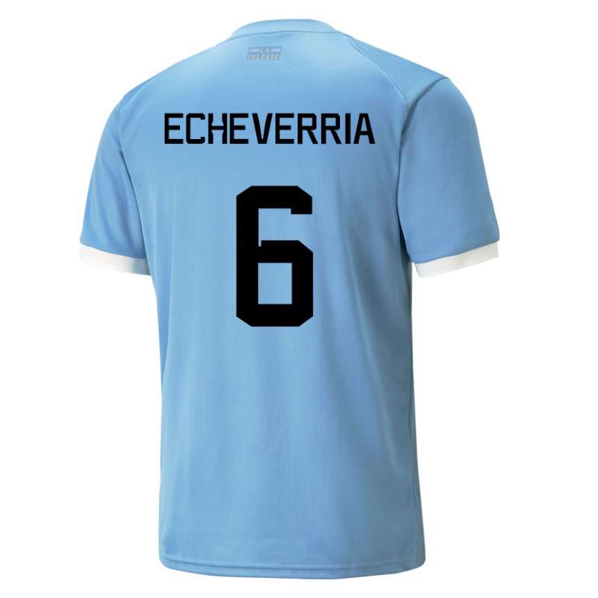 Dzieci Urugwaju Juan Echeverria #6 Niebieski Domowa Koszulka 22-24 Koszulki Klubowe