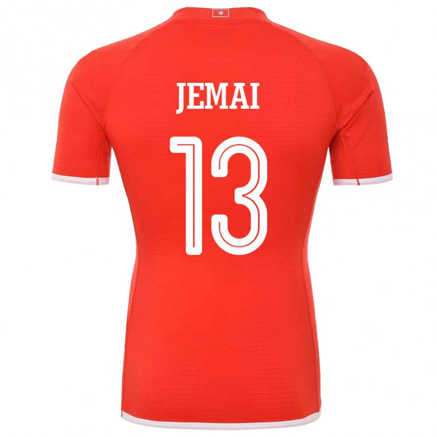 Dzieci Tunezji Yasmine Jemai #13 Czerwony Domowa Koszulka 22-24 Koszulki Klubowe