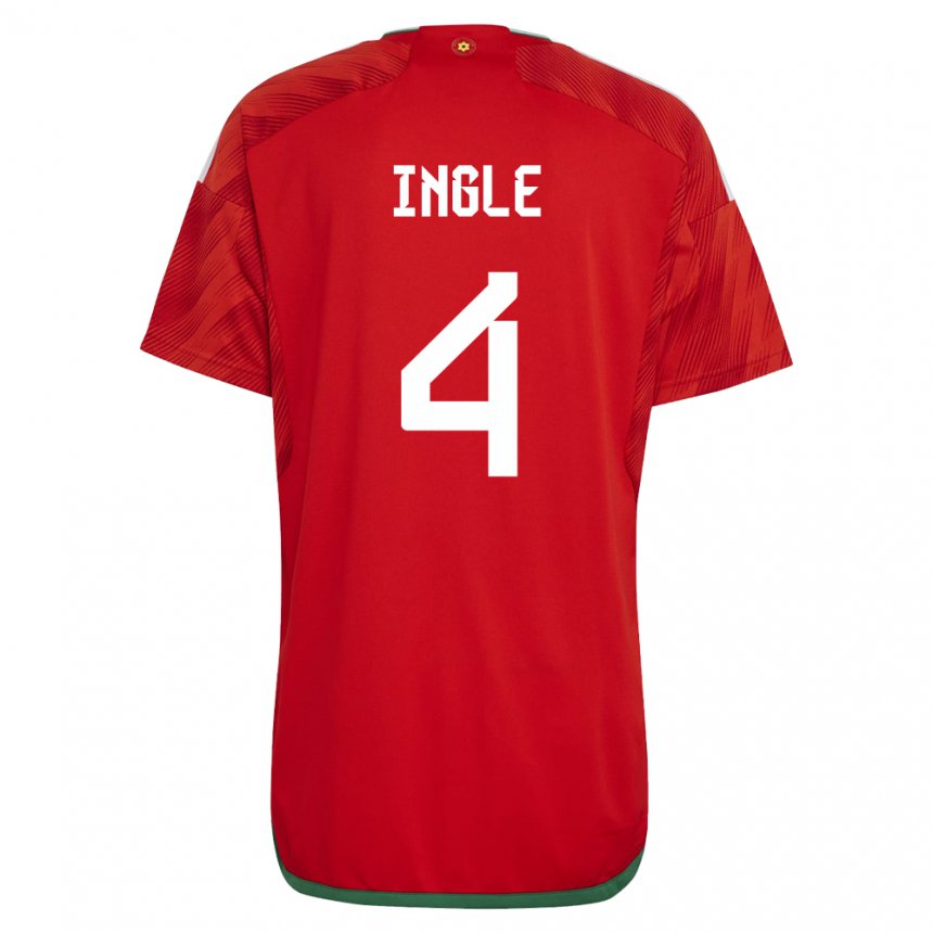 Dzieci Walii Sophie Ingle #4 Czerwony Domowa Koszulka 22-24 Koszulki Klubowe
