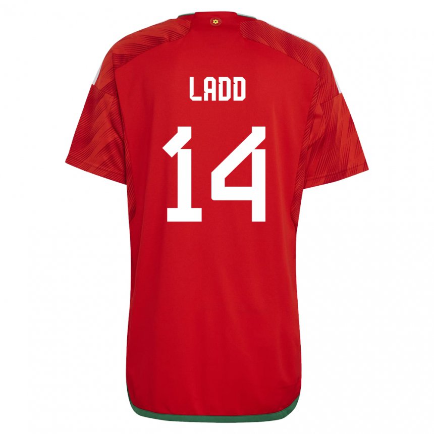 Dzieci Walii Hayley Ladd #14 Czerwony Domowa Koszulka 22-24 Koszulki Klubowe