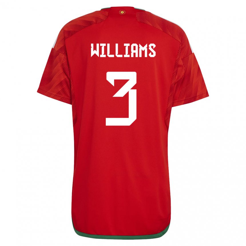Dzieci Walii Zac Williams #3 Czerwony Domowa Koszulka 22-24 Koszulki Klubowe