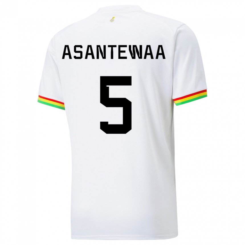 Dzieci Ghany Grace Asantewaa #5 Biały Domowa Koszulka 22-24 Koszulki Klubowe